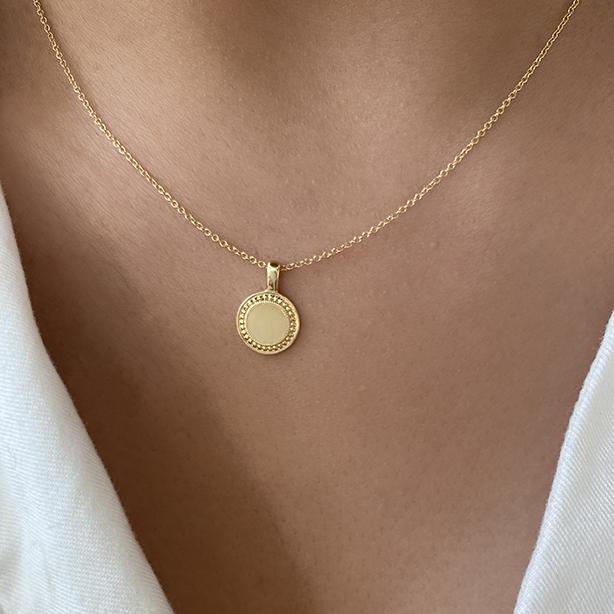 P.S. Small Round Charm in Yellow Gold