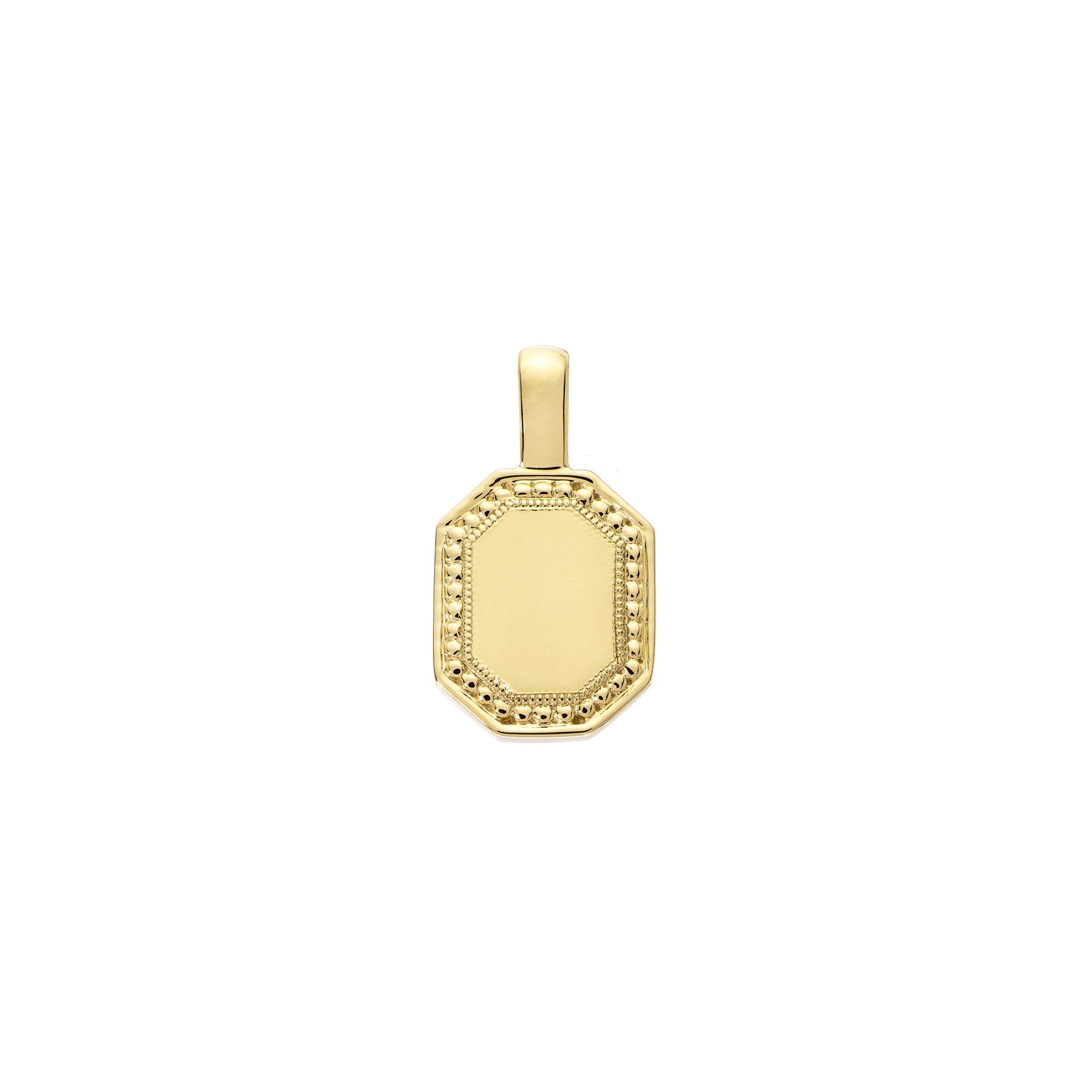 P.S. Small Tag Charm in Yellow Gold