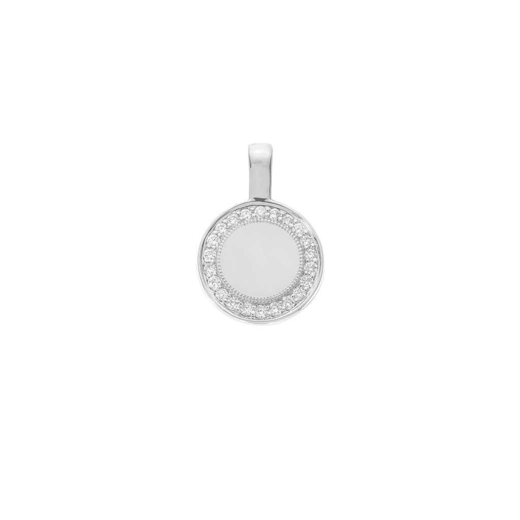 P.S. Small Round Diamond Charm in White Gold