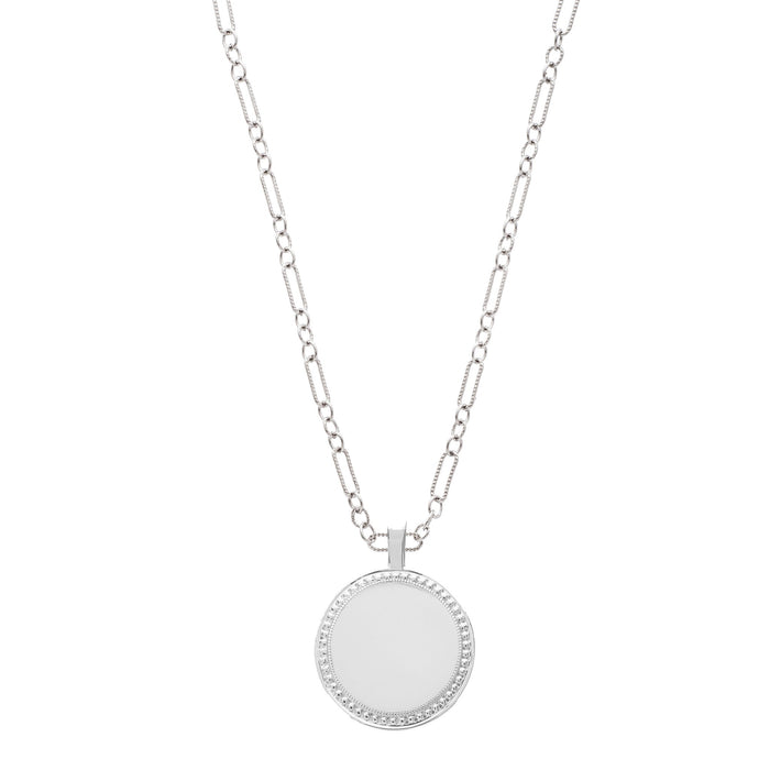 The P.S. Round Charm with Figaro Chain
