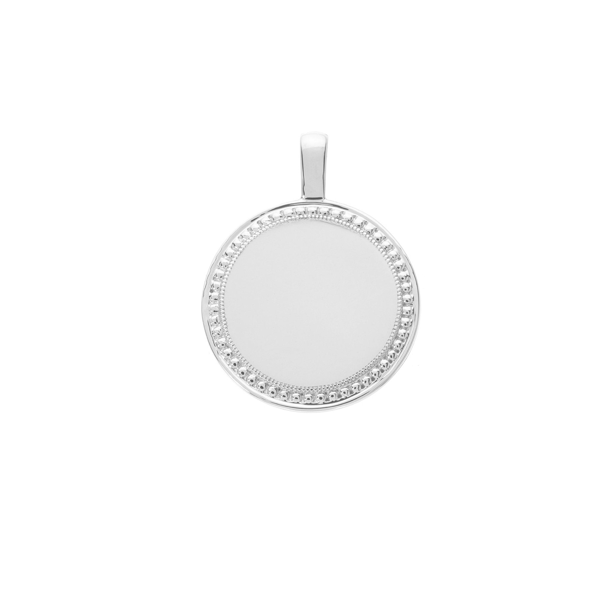 P.S. Round Charm Large in White Gold