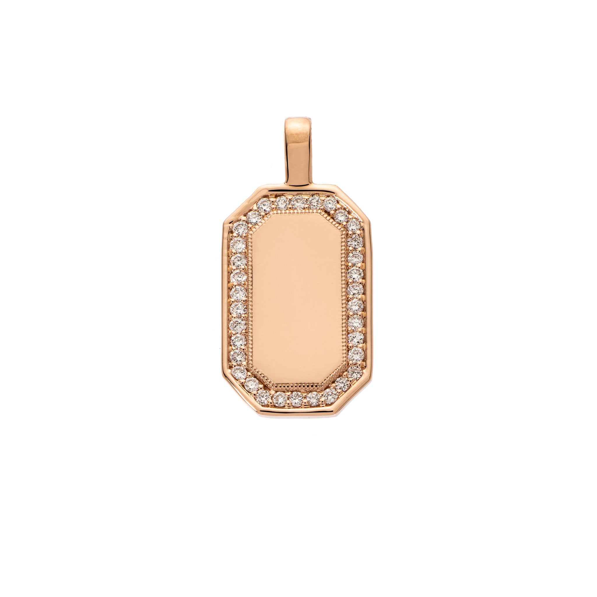 P.S. Large Diamond Tag Charm in Rose Gold