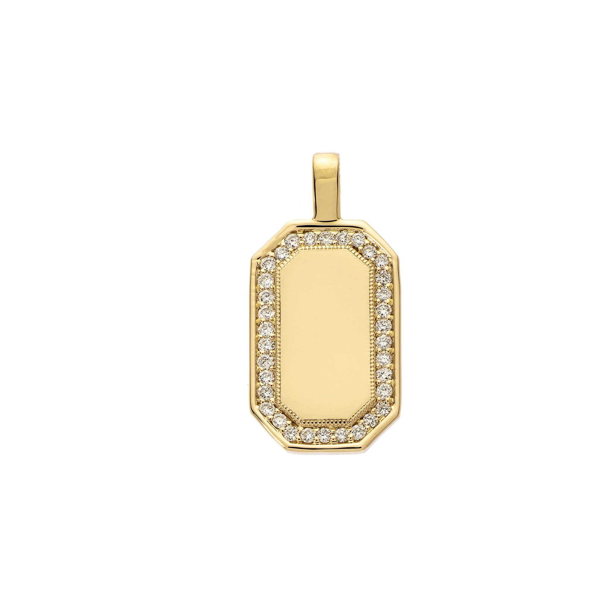 P.S. Tag Diamond Charm in Yellow Gold
