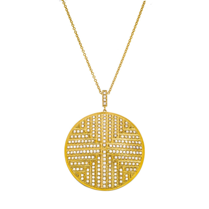 Stella Rose Cut Diamond Medallion Necklace in Yellow Gold