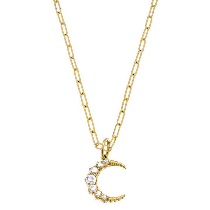 The Crescent Diamond Necklace in Yellow Gold