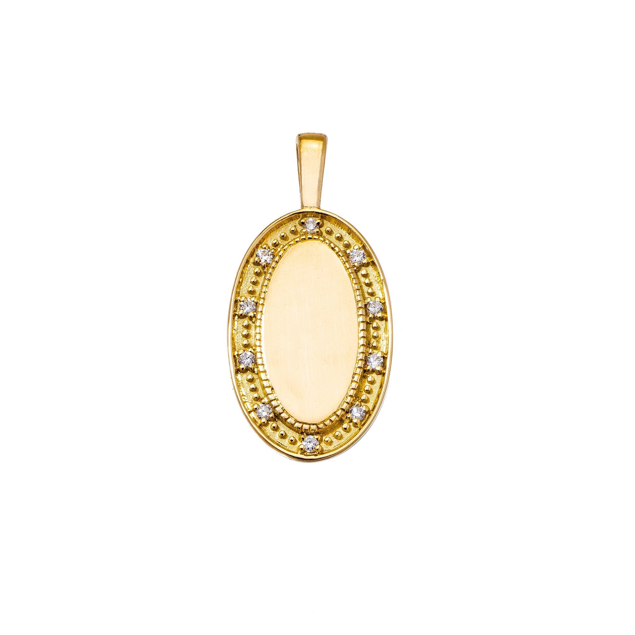 P.S. Diamond Oval Charm in Yellow Gold