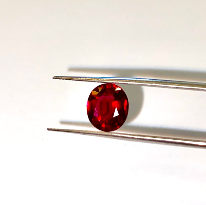 Oval Cut Red-Orange Sapphire (Available as Pair)