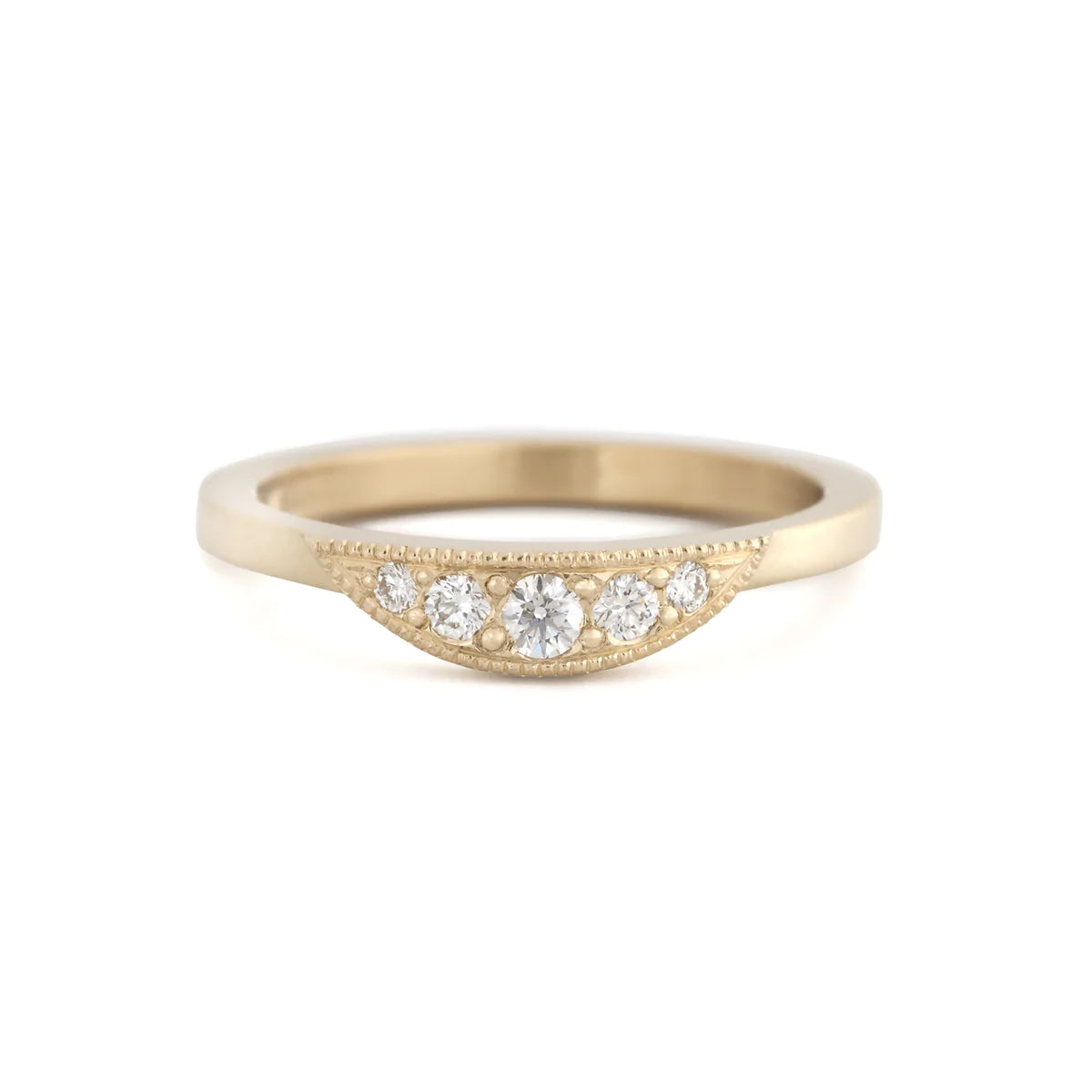 Sunrise Diamond Band in Yellow Gold