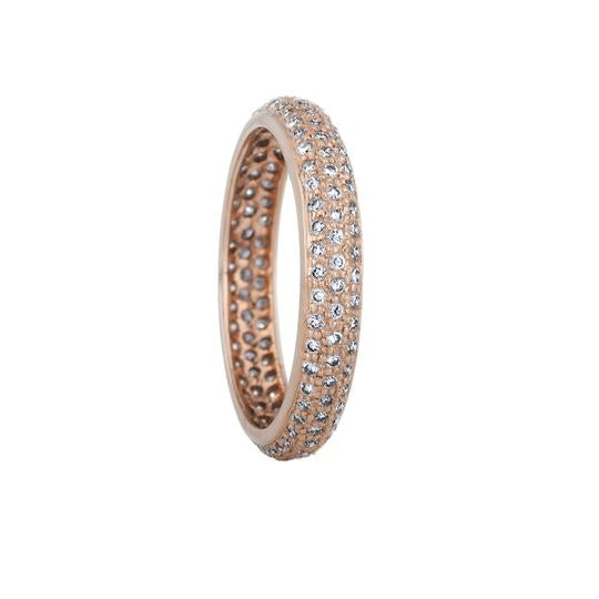 Tire White Diamond Band in Rose Gold