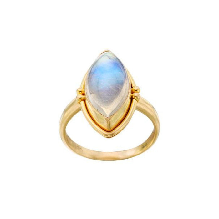 Blue Moonstone Ring in Yellow Gold