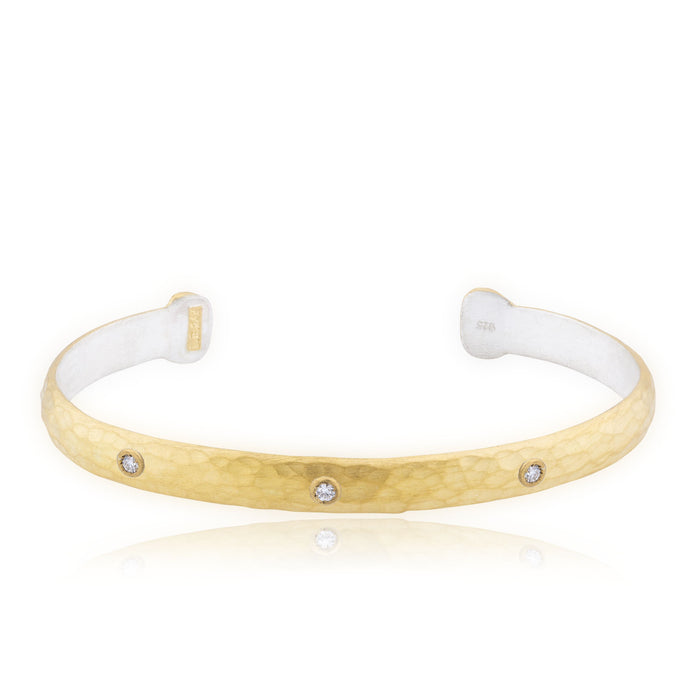 Stockholm Diamond Cuff in Yellow Gold and Sterling Silver