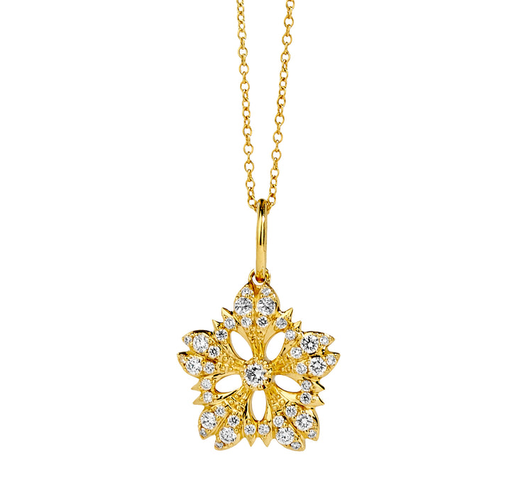 Diamond Flower Necklace with Diamonds