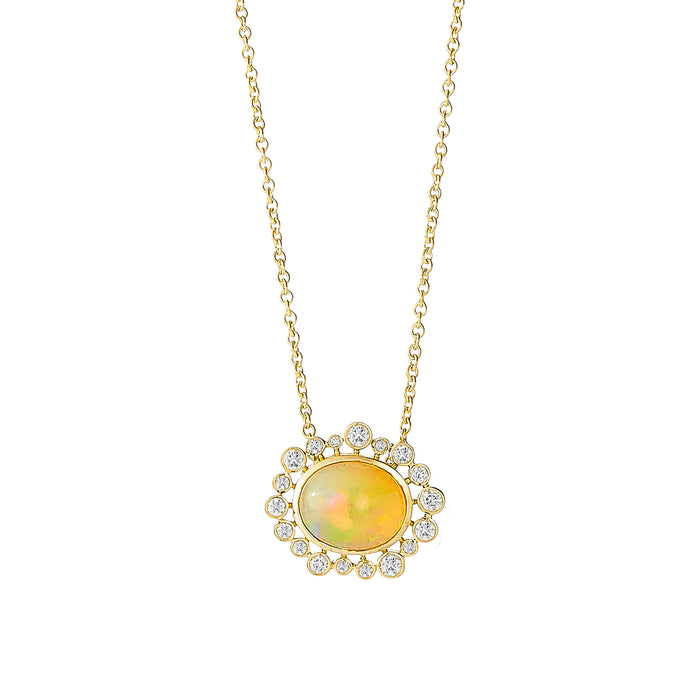 Mogul Ethiopian Opal Necklace in Yellow Gold