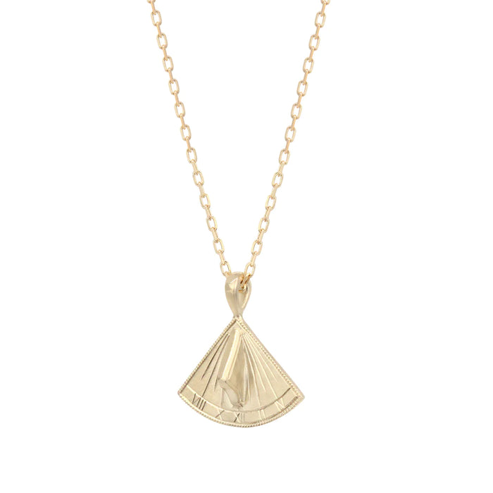 Sundial Roman Necklace in Yellow Gold