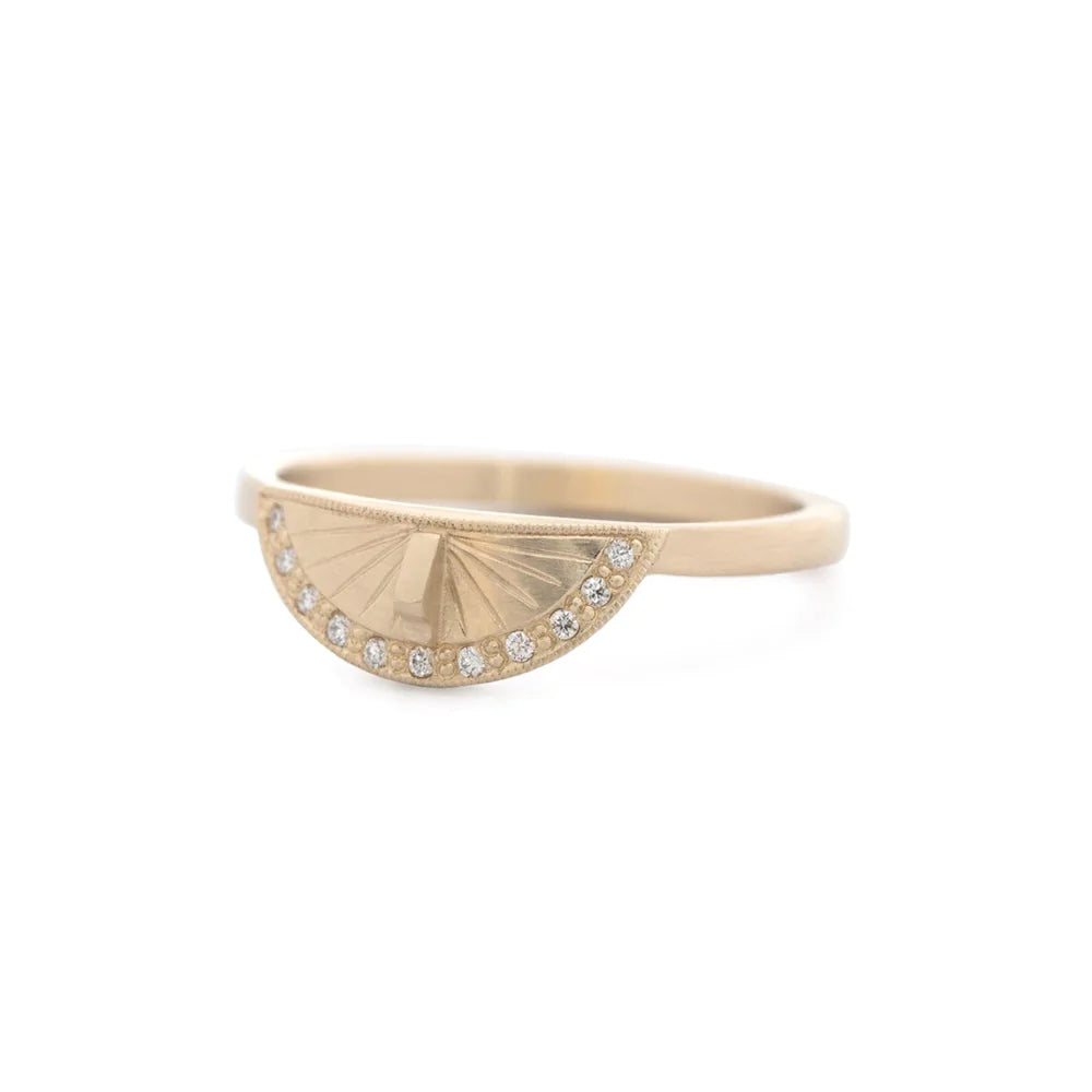 Sundial Pavé Stacker Ring