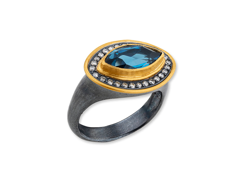 Thames Ring in Yellow Gold and Silver