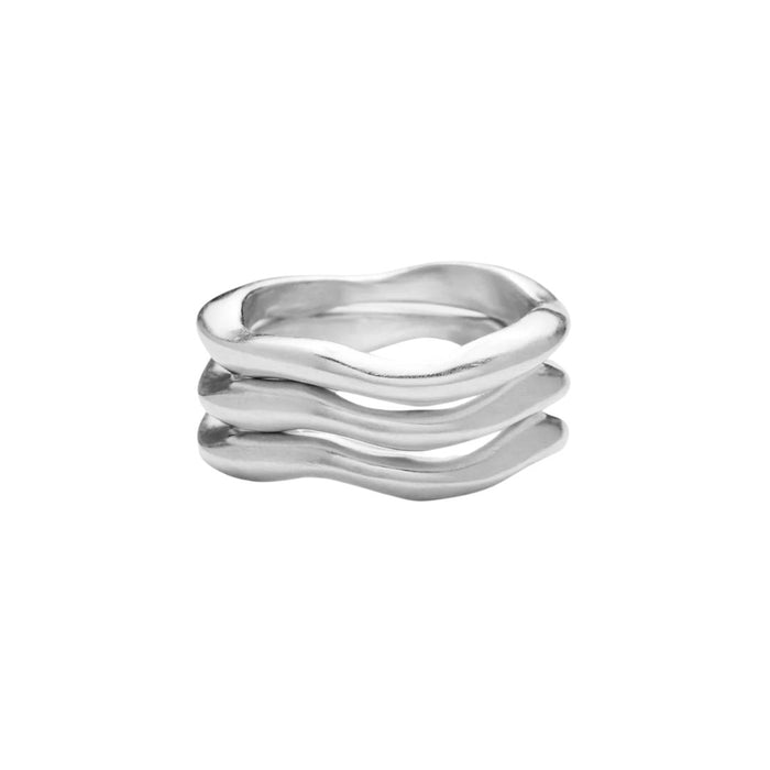 Wavy Stacker - Set of Three in Sterling Silver