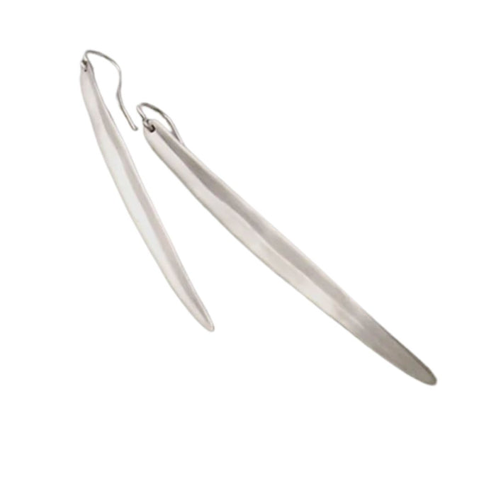 Long Leaf Earrings in Sterling Silver