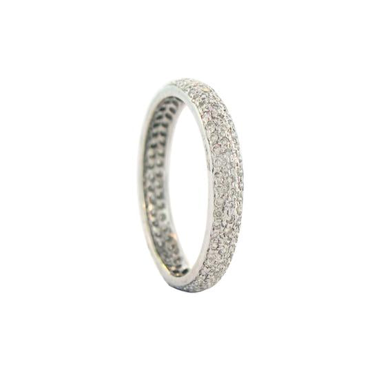 The Tire Band with White Diamond in White Gold