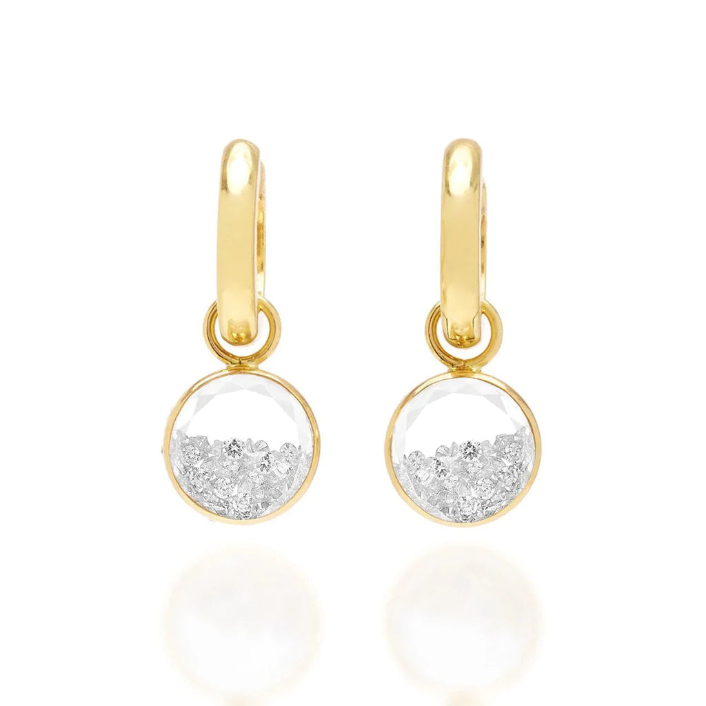 Diamond Shaker Huggies in Yellow Gold