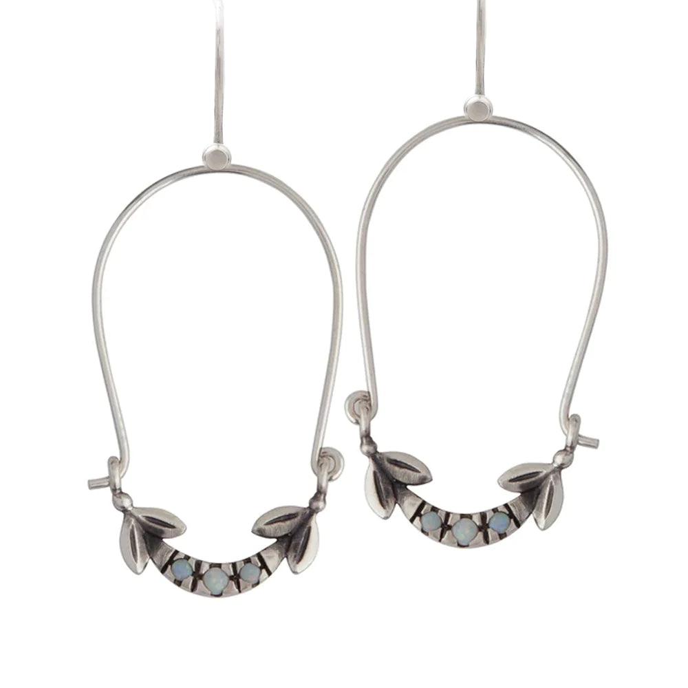 Olive Leaf Drop Earrings in sterling Silver