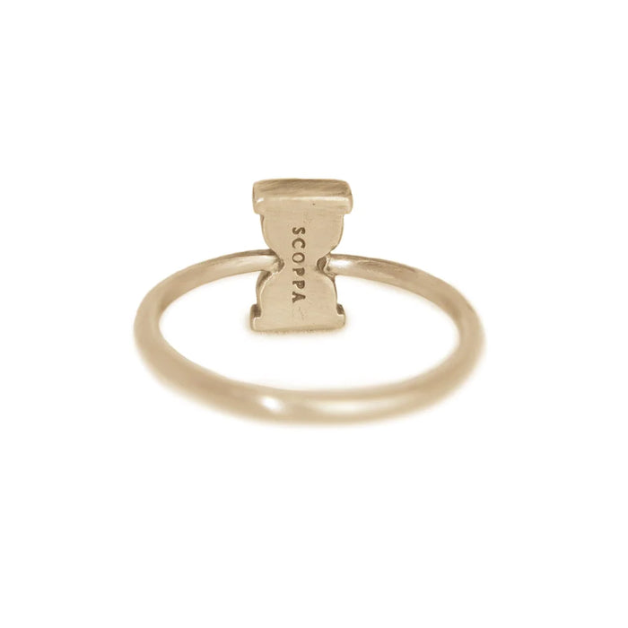 Tiny Hourglass Ring in Yellow Gold
