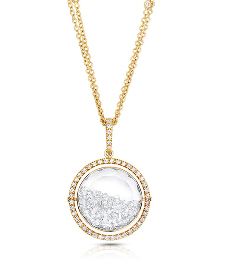 Kaleidoscope Shaker with White Diamonds in Yellow Gold